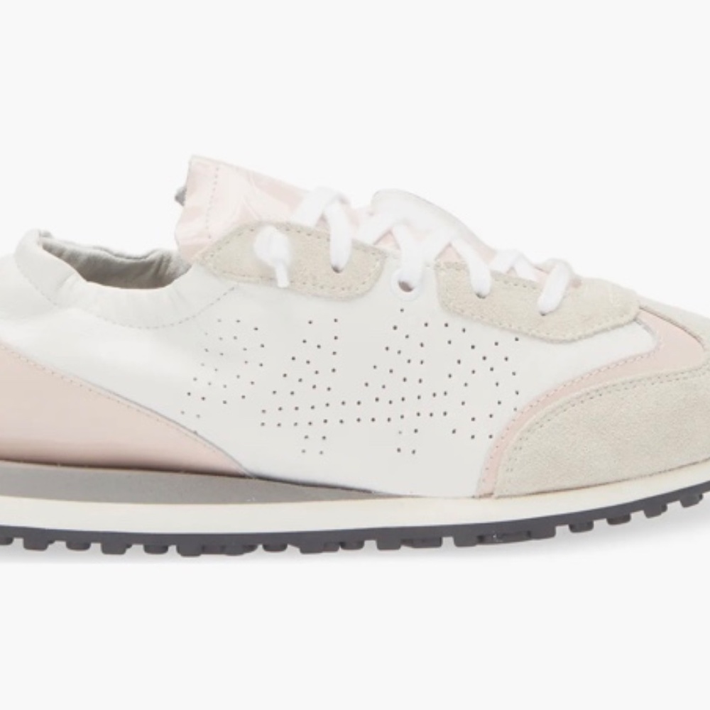 Kelli leather sneaker in white and patent pink - Picture 6 of 11